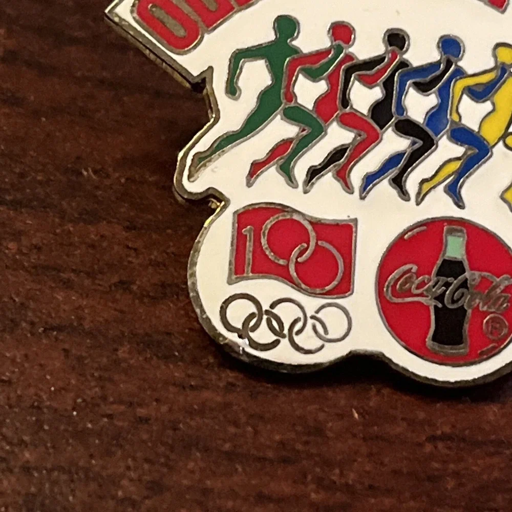 Coca-Cola Coke 1996 Centennial Olympic Day Run Lapel Hat‎ Pin
